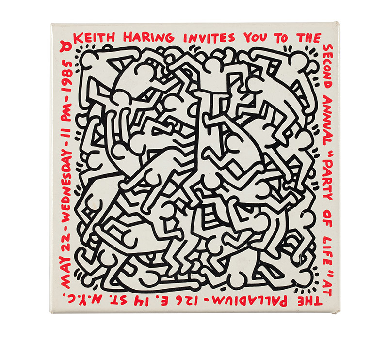 Palladium Party of Life Disco Invite with Keith Haring
